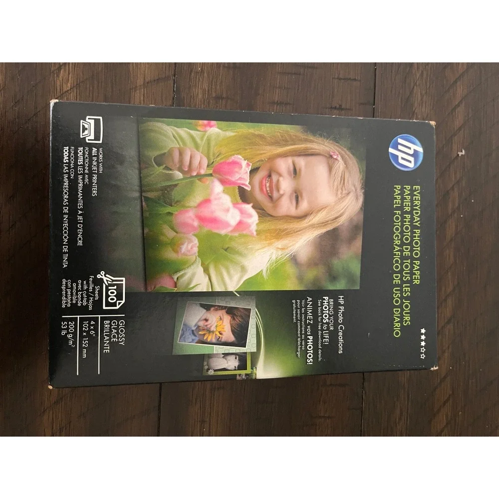 HP Everyday Photo Paper Glossy 4x6 100 Sheets Q5440A Inkjet Printer Paper